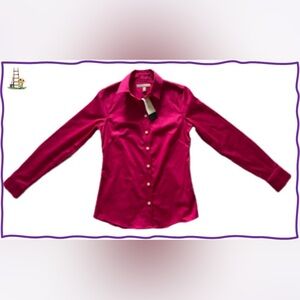 NWT-Banana Republc Silky Button-Front Women’s Shirt Fucshia